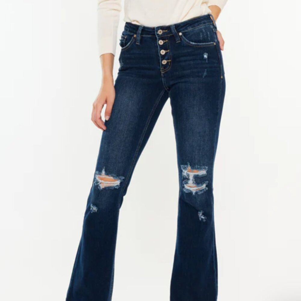 KanCan: Jaden Mid Rise Flare Jeans - Petite (SKU KC6327)